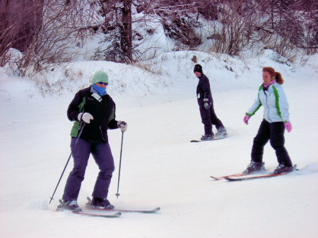 Ben, Missy, Lisa skiing Gore MOuntain