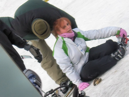 Missy fell skiing